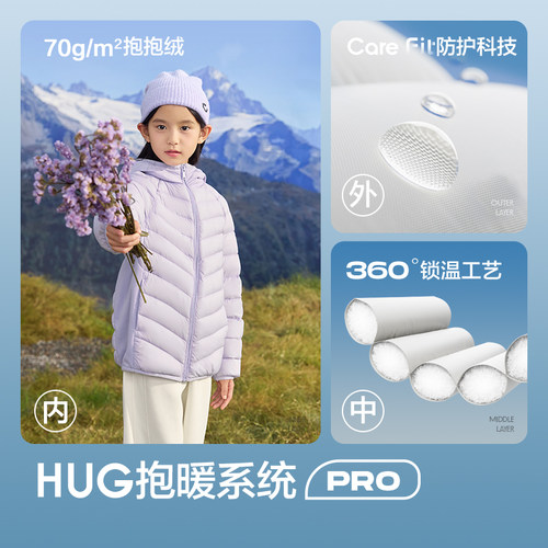 巴拉巴拉儿童轻薄羽绒服男女童冬装内胆三防保暖外套舒适户外上衣 - 图1