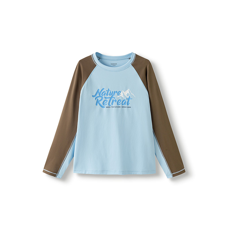 巴拉巴拉balaone儿童长袖t恤男女童2025秋新款速干凉感插肩袖上衣