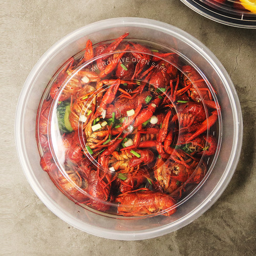 一次性餐盒2000ml2500ml3000ml3500ml黑色白色打包盒龙虾盒碗30套 - 图2