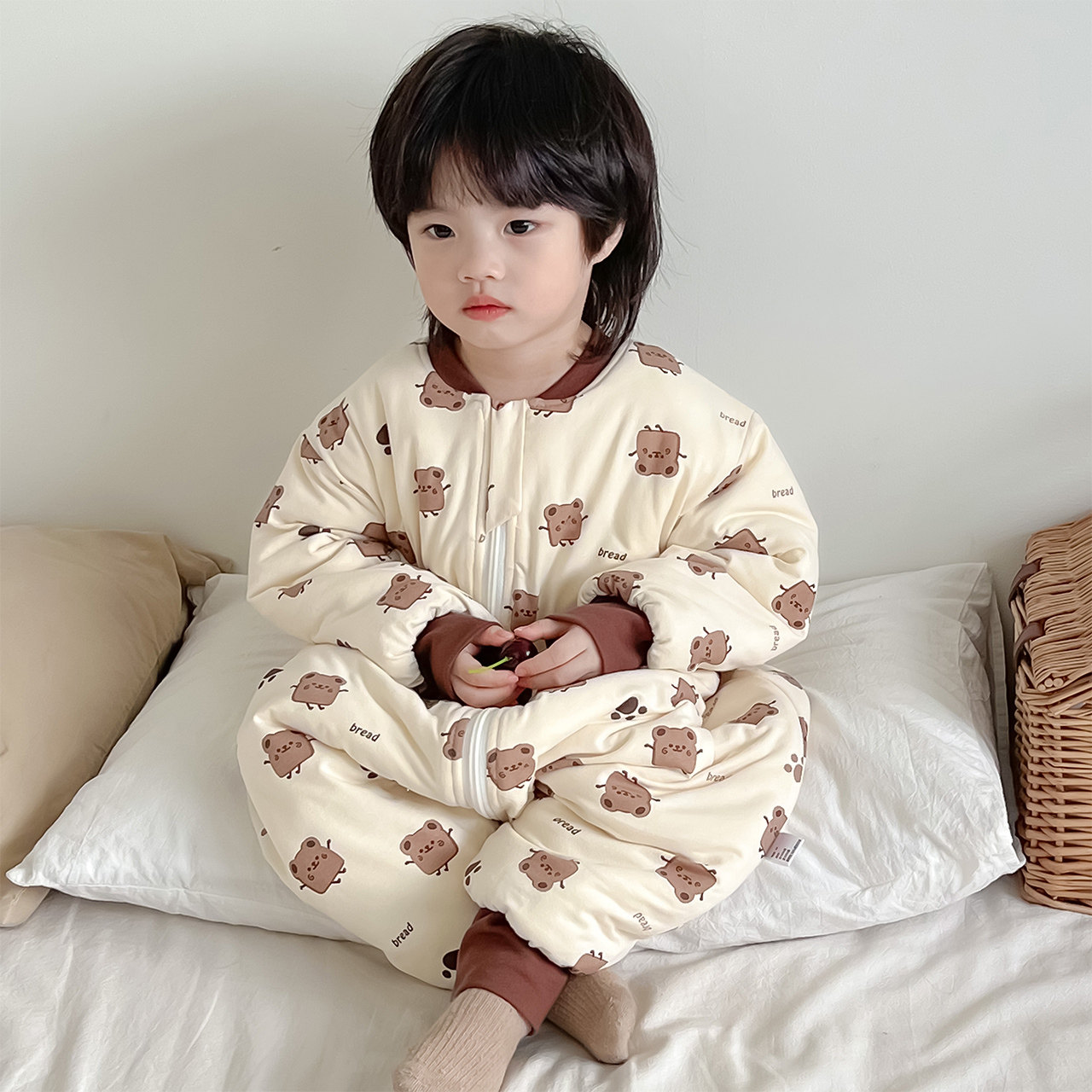 儿童连体睡衣秋冬季防着凉宝宝分腿睡袋夹棉加厚男女童纯棉连身衣,淘宝优惠券,粉丝福利购,淘宝优惠卷