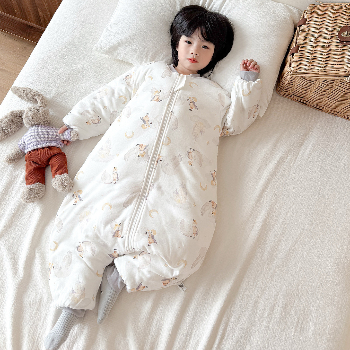 冬季加厚儿童连体睡衣夹棉防寒宝宝纯棉睡袋防着凉男童秋冬家居服,淘宝优惠券,粉丝福利购,淘宝优惠卷