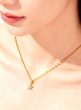 安娜路易莎s925纯银星星项链女款