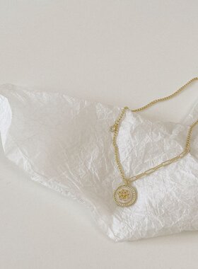 欧美小众超仙森系山茶花锁骨链