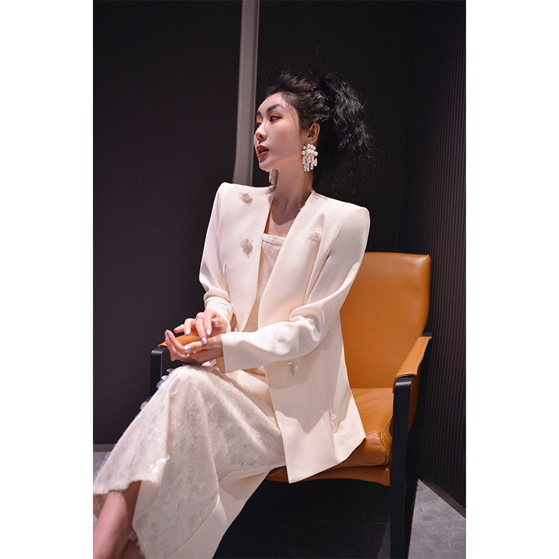 女总裁高定美业名媛时尚订花西装重工亮片吊带长裙两件套仙套装,淘宝优惠券,粉丝福利购,淘宝优惠卷