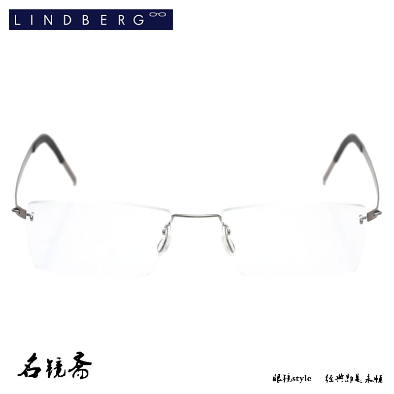 丹麦LINDBERG林德伯格无框高端商务超轻系列钛架近视眼镜架 T608-图0