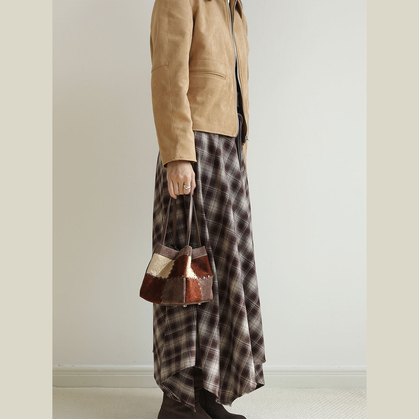 CKKUI 褶皱头层牛皮手提包2025新款手抓纹菜篮子小拎单肩托特方包,淘宝优惠券,粉丝福利购,淘宝优惠卷