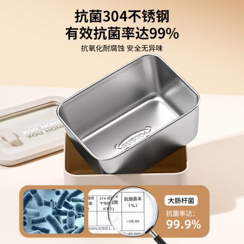 不锈钢保温饭盒微波炉加热专用上班族便当盒带饭分格密封保鲜餐盒 - 图0