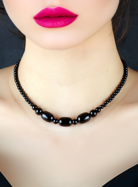 锦瑟原创黑玛瑙锁骨链百搭遮疤
