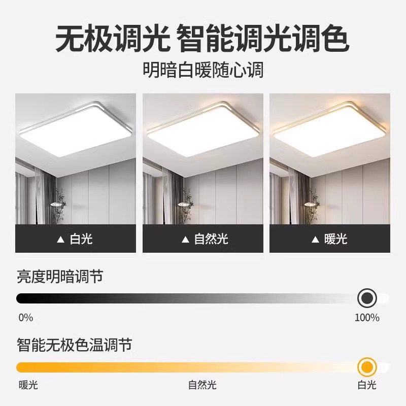 客厅吸顶灯2025新款超薄LED现代简约大气房间卧室大厅灯中山灯具 - 图1