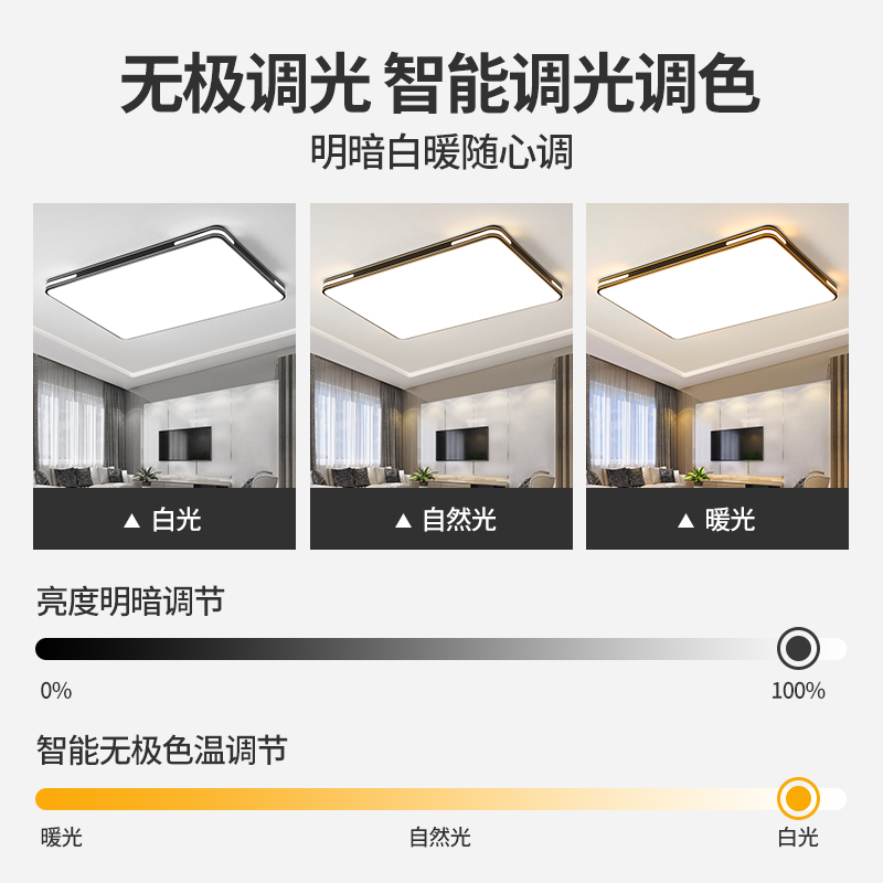 大气客厅主灯卧室餐厅灯现代简约风LED智能吸顶灯2024年新款灯具-图2