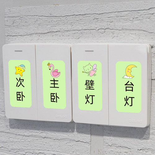 开关贴纸标识贴插座面板装饰贴遮挡现代简约电表箱墙壁标签高级感 - 图3