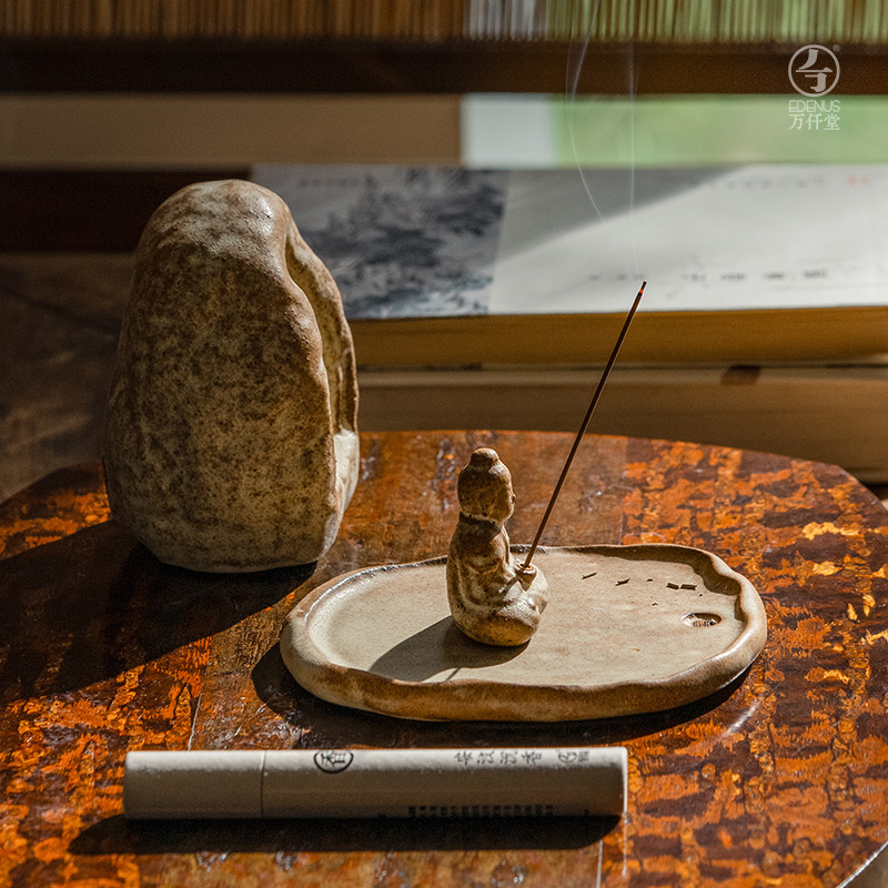 万仟堂敦煌香炉香薰禅意复古沉香檀香陶瓷家用创意茶道摆件坐忘,淘宝优惠券,粉丝福利购,淘宝优惠卷