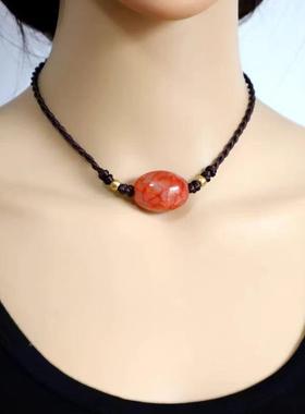 简约百搭文艺玛瑙吊坠项链