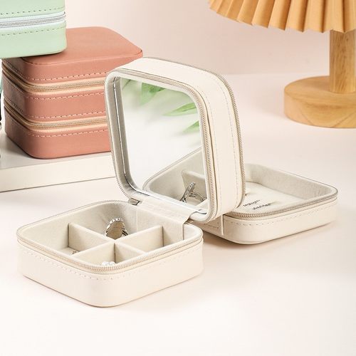 多层多功能镜子收纳盒收纳简约便携家用大学生宿舍首饰盒化妆台 - 图1