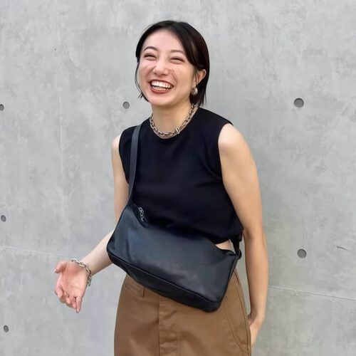 现货【1090】日系ear男女同款旅行休闲牛皮单肩斜挎法棍包 - 图0