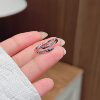 Xixiao S925 simple style thin circle Mobius sterling silver ring women's niche design high-end letter ring