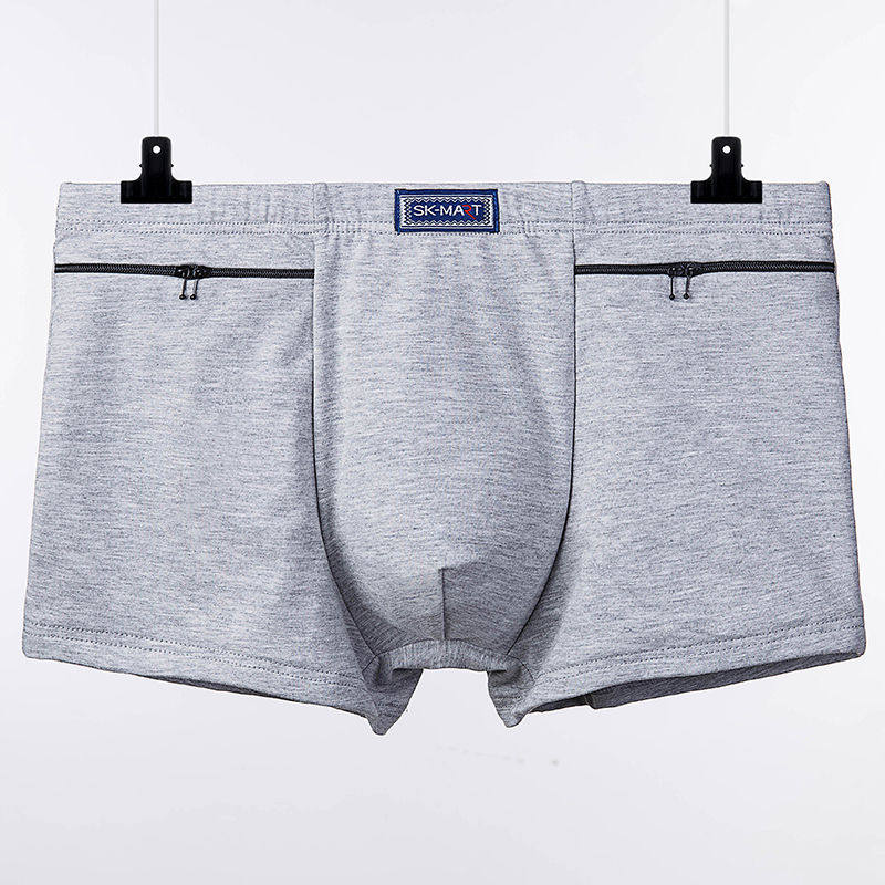 男士内裤纯棉防盗有口袋双拉链中老年收腹平角短裤旅行专用裤头,淘宝优惠券,粉丝福利购,淘宝优惠卷