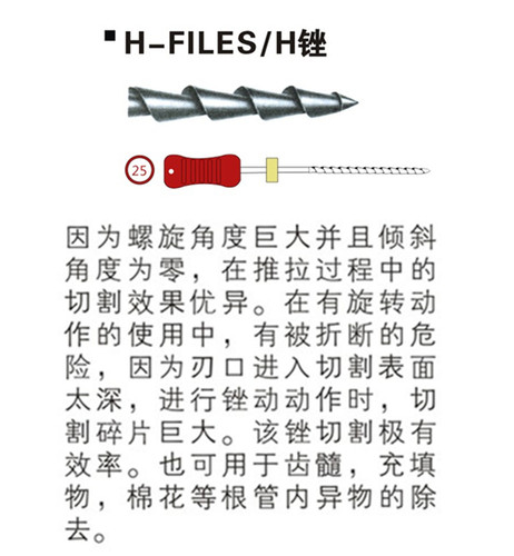 牙科根管锉不锈钢H锉口腔材料器械根管不锈钢根管锉H锉file扩大针 - 图1