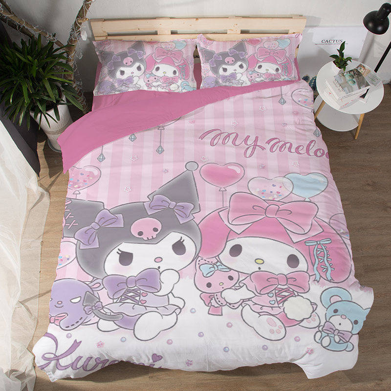 定制库洛米儿童房可爱女孩卡通床品3四件套被套学生宿舍单双人床2,淘宝优惠券,粉丝福利购,淘宝优惠卷
