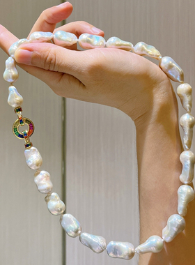 母亲节好礼～天然淡水巴洛克珍珠项链高品质配礼盒小众时尚锁骨链