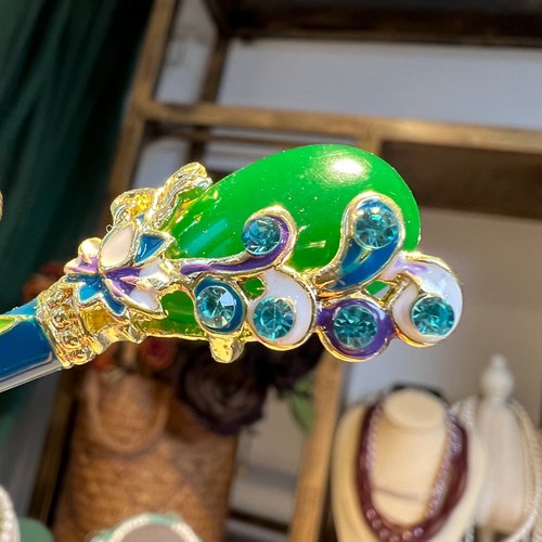 古典风 唯美景泰蓝发簪简约女汉服配饰发饰新中式簪子 - 图0