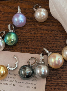 14mm人造施家水晶珍珠吊坠可拆卸百搭万能扣吊坠简约单颗珍珠项链