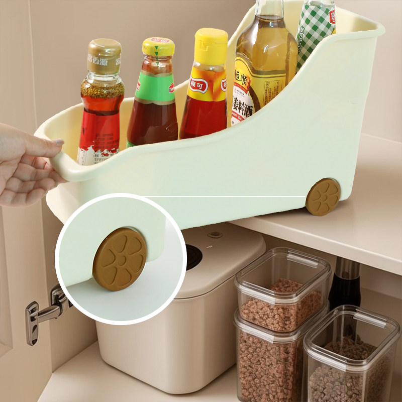 厨房锅具收纳盒整理盒锅盖调料带滑轮下水槽橱柜收纳多功能收纳架,淘宝优惠券,粉丝福利购,淘宝优惠卷
