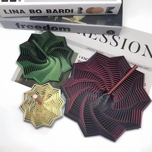 3D打印视错觉折叠儿童玩具多边形萝卜塔解压螺旋立体设计玩具 - 图3