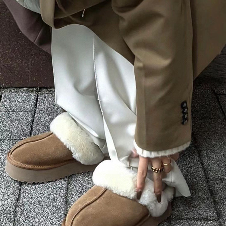 河南桑坡皮毛一体厚底星拖羊毛包头拖鞋居家外穿加厚保暖毛毛拖鞋,淘宝优惠券,粉丝福利购,淘宝优惠卷