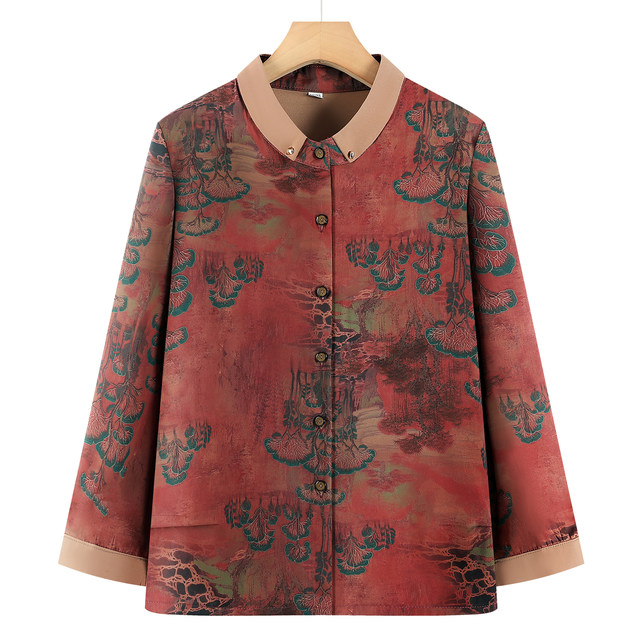 Middle-aged and elderly grandma's shirts and elderly mothers' spring and summer clothes
