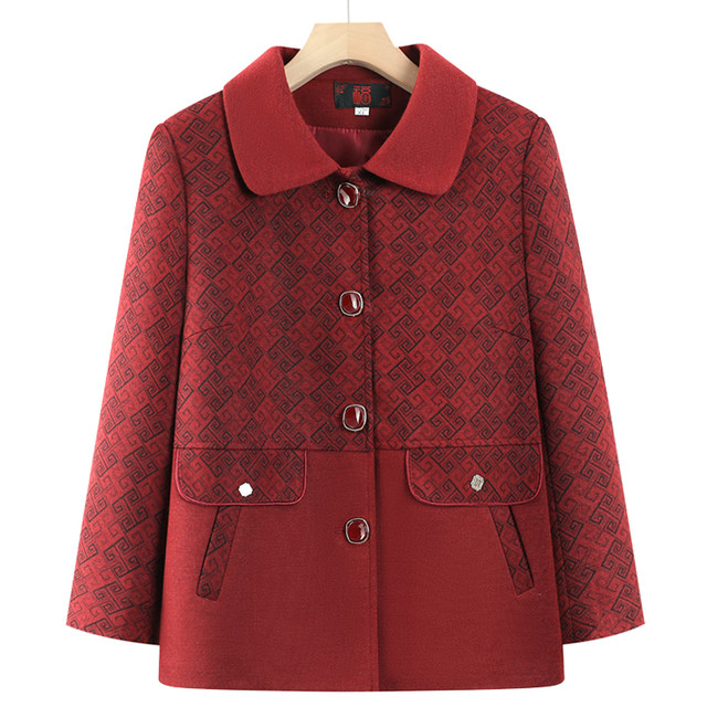 Middle-aged and elderly women's spring and autumn long-sleeved coats for grandmothers