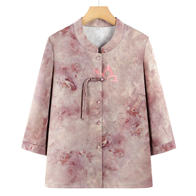 Middle-aged and elderly summer women's grandma clothes Chinese style shirts