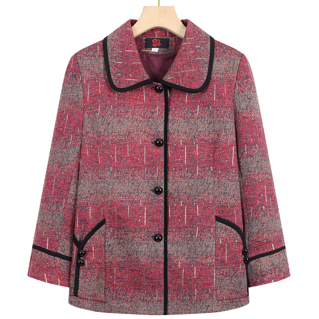 Middle-aged and elderly women's autumn and winter coats, grandma's fleece tops
