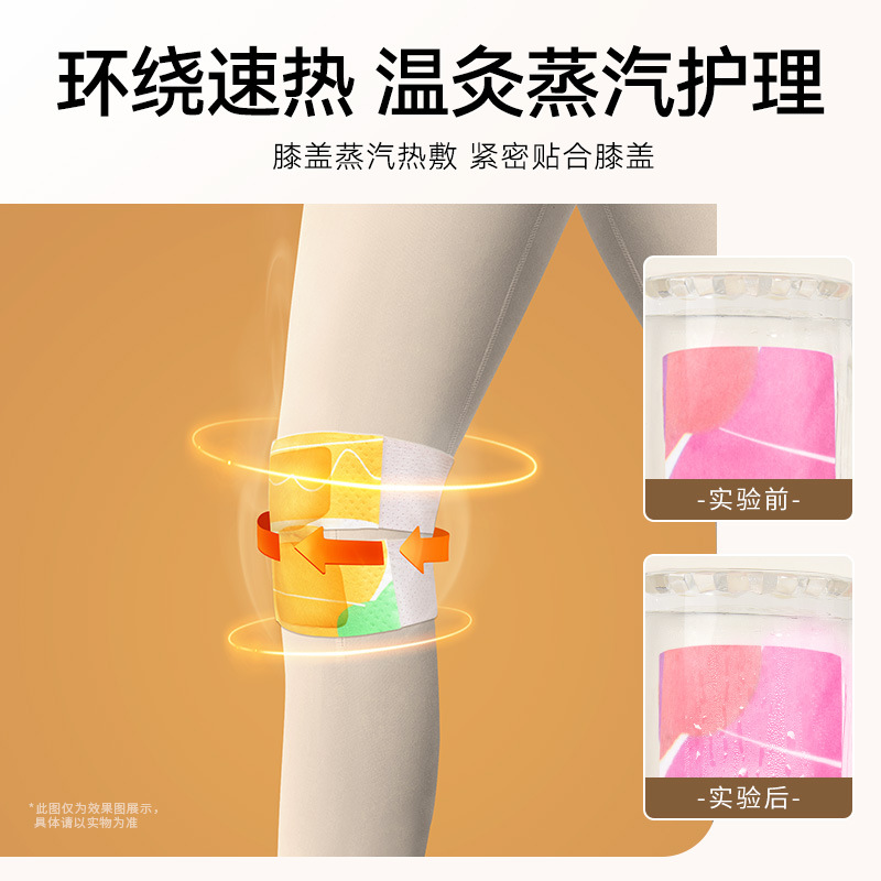 蒸汽艾灸膝盖关节热敷贴三伏贴温灸自发热暖膝贴老寒腿艾草热灸贴 - 图1