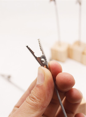 情人节摆件创意木制名片夹鳄鱼铁夹留言夹家居派对用品餐桌