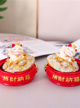 新款创意猫收纳盒烟灰缸办公家居摆件节日礼物送男友长辈礼品