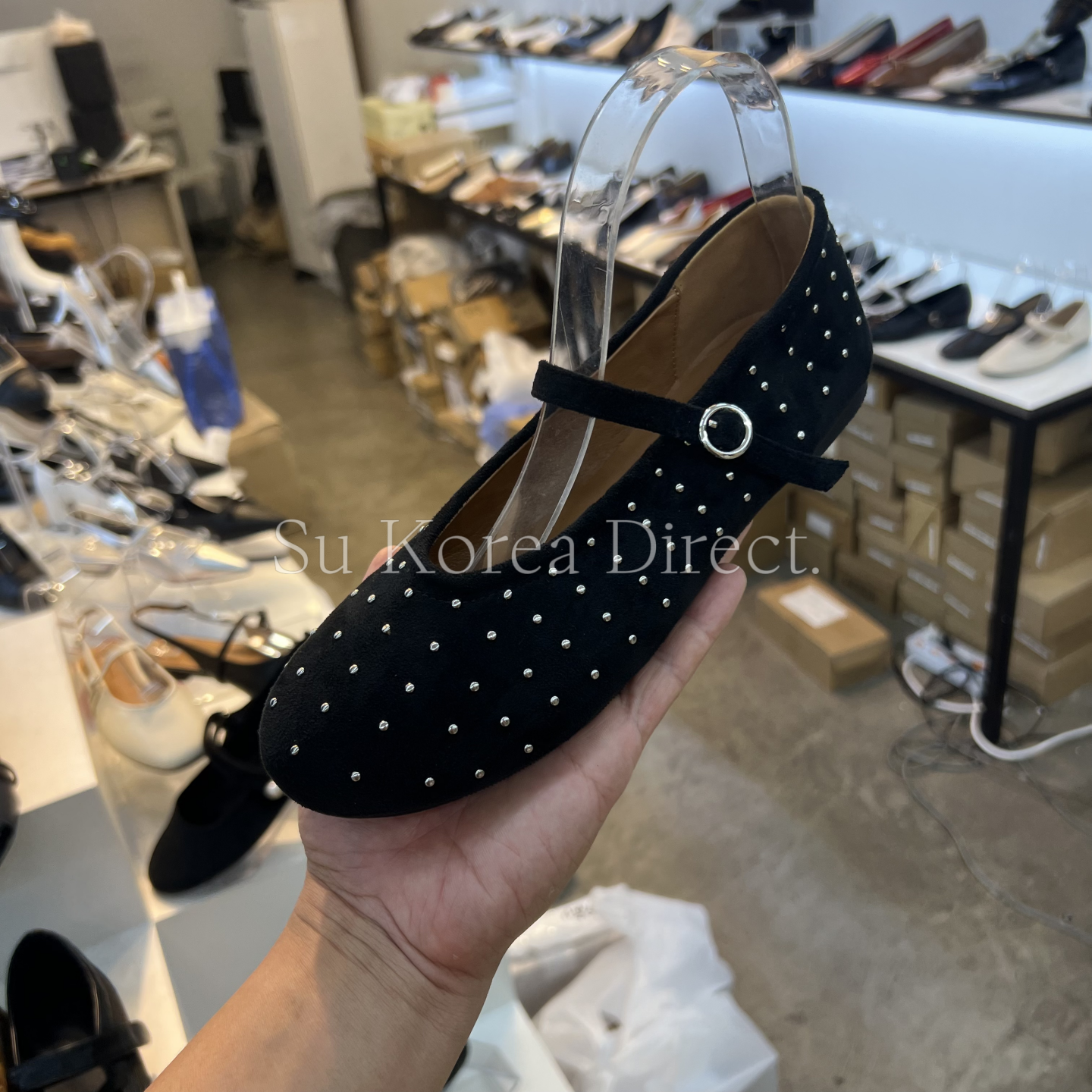 圆头一字带铆钉玛丽珍鞋小小苏东大门秋季新款纯色浅口平底鞋单鞋,淘宝优惠券,粉丝福利购,淘宝优惠卷