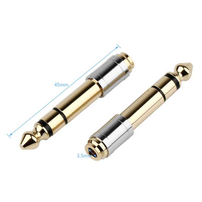 1PCS 6.35mm Male To 3.5mm Female Microphone Converter Stere - 图2
