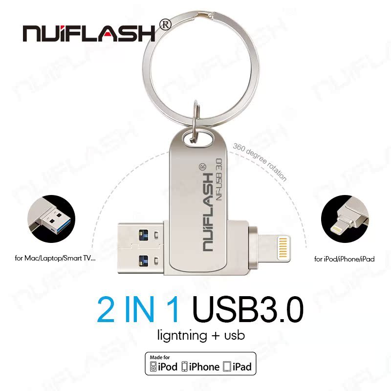 SB Flash Drive SB Pendrive for iPhone Xs Max X 8 7 6 iPad 16 - 图0