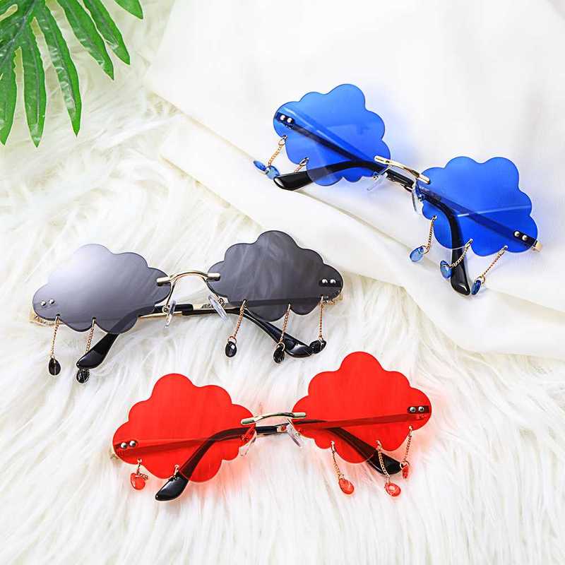 UV400 rendy Tassel Sunglasses Fashion Retro Rimless Sun Glas - 图2