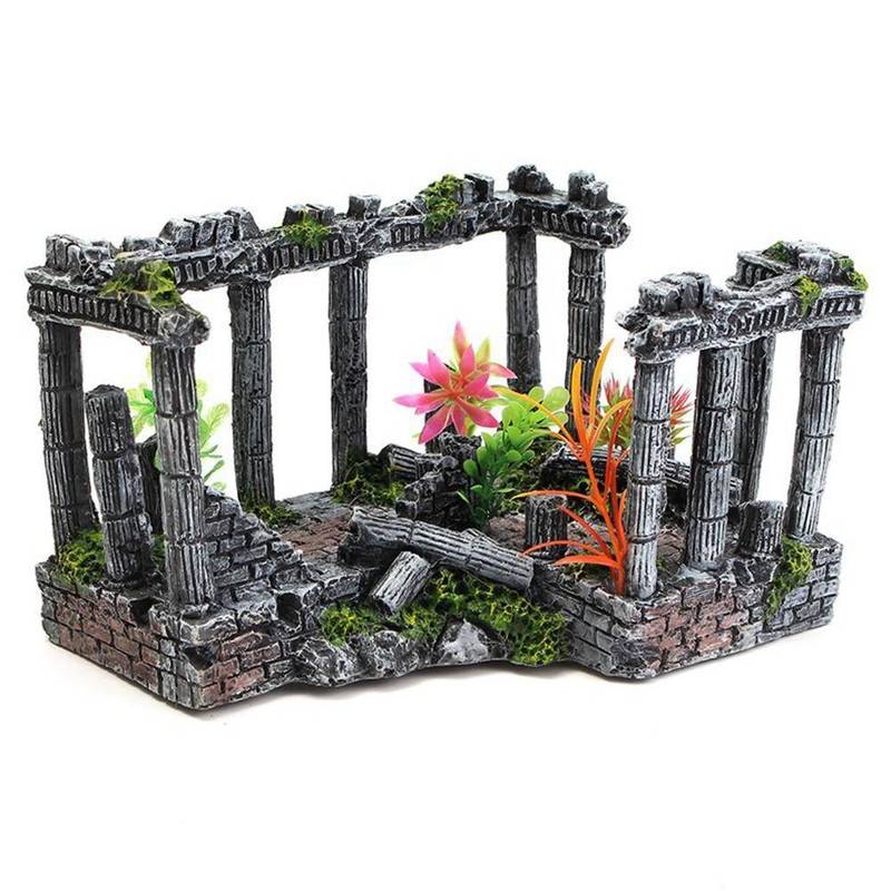 Resin Artificial Fish Tank Decorations Ancient Castle Landsc - 图3