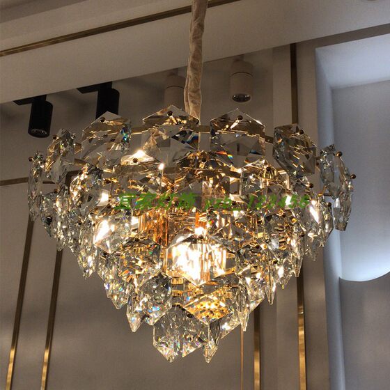 Light luxury post-modern art round crystal chandelier