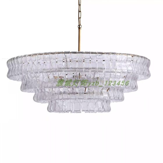 French glass living room and dining room chandelier