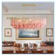 French mid-century style chandelier American bar light luxury glass lamp rectangular villa designer restaurant bedroom lamp