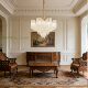 French light luxury crystal glass chandelier, living room and dining room main light, post-modern atmosphere villa duplex building whole house light