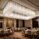 Crystal lamps for banquet rooms, light luxury square modern ceiling lamps, atmospheric engineering lamps for hotel clubs