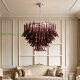 Italian light luxury crystal lamp, high-end villa hall lamp, hotel club, atmospheric duplex building, purple glass chandelier