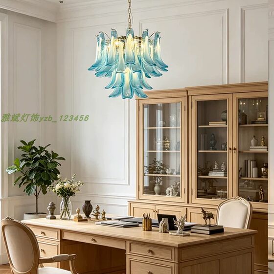 French light luxury living room main light, medieval glass tube ceiling lamp, American retro bedroom and restaurant atmosphere lamps