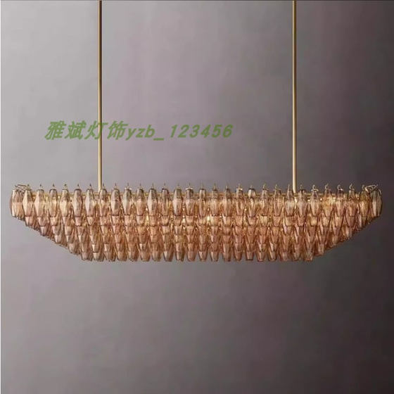 North America rh chiara American simple post-modern light luxury Hong Kong style ins island Taiwanese restaurant crystal glass chandelier