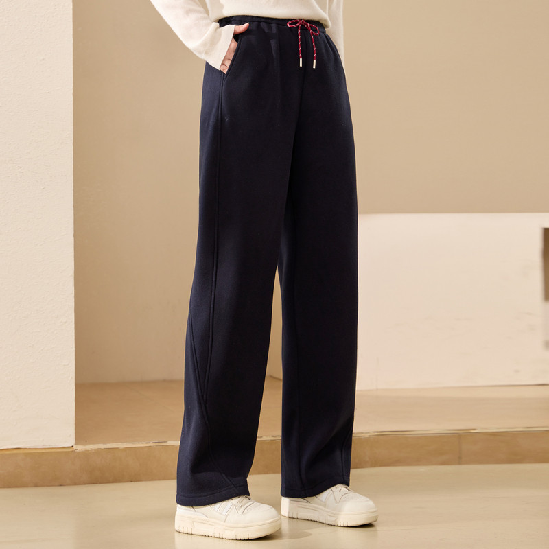 【舒适松紧腰加绒裤子】纤莉秀大码女装慵懒休闲裤胖mm2025冬新款,淘宝优惠券,粉丝福利购,淘宝优惠卷